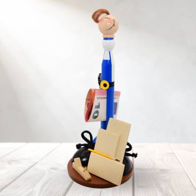 Geldgeschenk Tischler – Handgefertigte Holzfigur | Personalisiert mit Namen und einzigartigem Handwerks-Charme