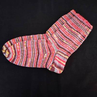 Handgestrickte Socken Gr.34/35 bunt geringelt