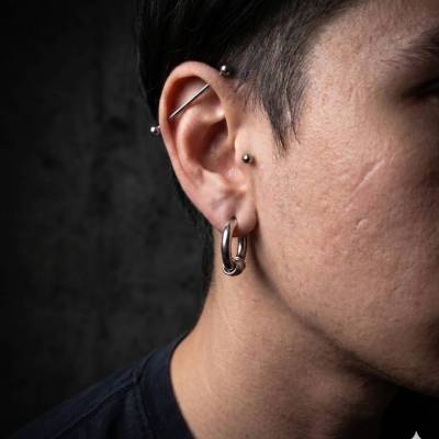 Gothik Creolen aus Edelstahl – 1 Paar Ohrringe