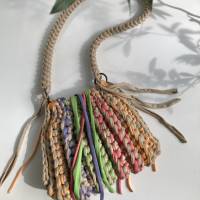 Festival Crossbody Tasche in Eiscreme Farben – Gehäkelte Umhängetasche mit Fransen I Festivaltasche Boho Chic