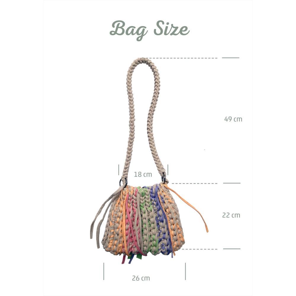 Festival Crossbody Tasche in Eiscreme Farben – Gehäkelte Umhängetasche mit Fransen I Festivaltasche Boho Chic Bild 4