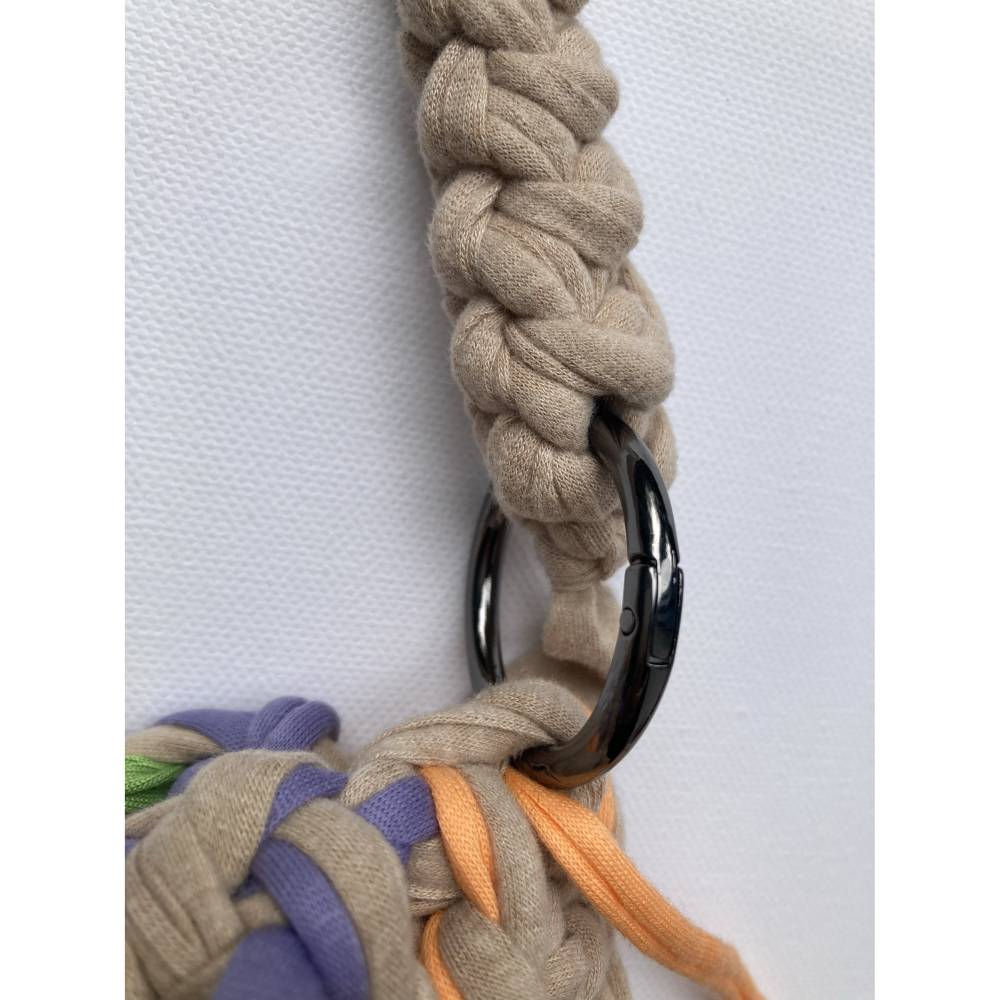 Festival Crossbody Tasche in Eiscreme Farben – Gehäkelte Umhängetasche mit Fransen I Festivaltasche Boho Chic Bild 7