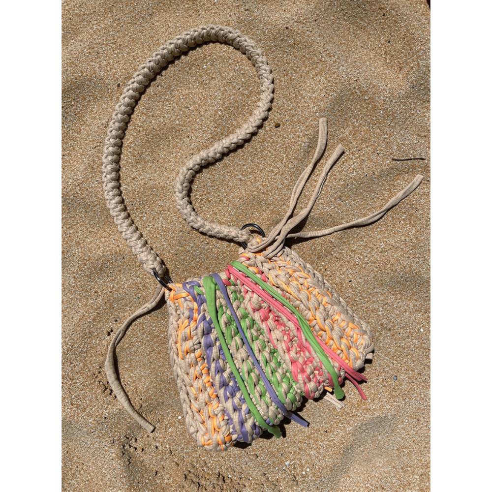 Festival Crossbody Tasche in Eiscreme Farben – Gehäkelte Umhängetasche mit Fransen I Festivaltasche Boho Chic Bild 9