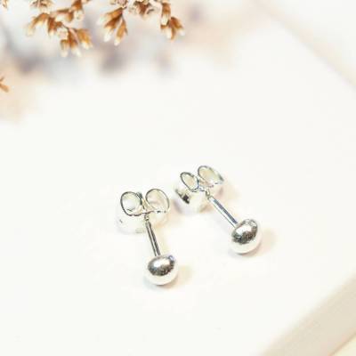 Silber Nugget Ohrstecker 4 mm