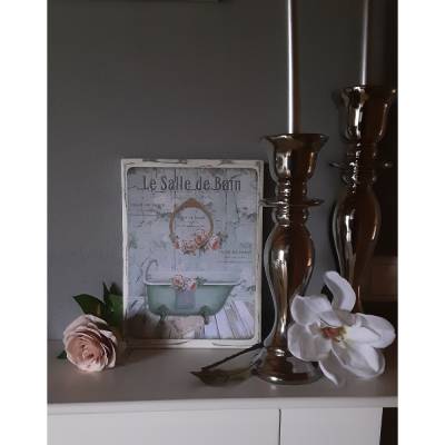 Holzbild Shabby Chic handgemacht 