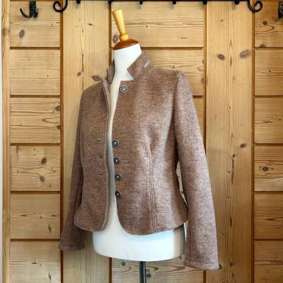Damen-Walkjacke aus Merinowolle / Trachtenjacke, Farbe: sand/beige, Gr. 40