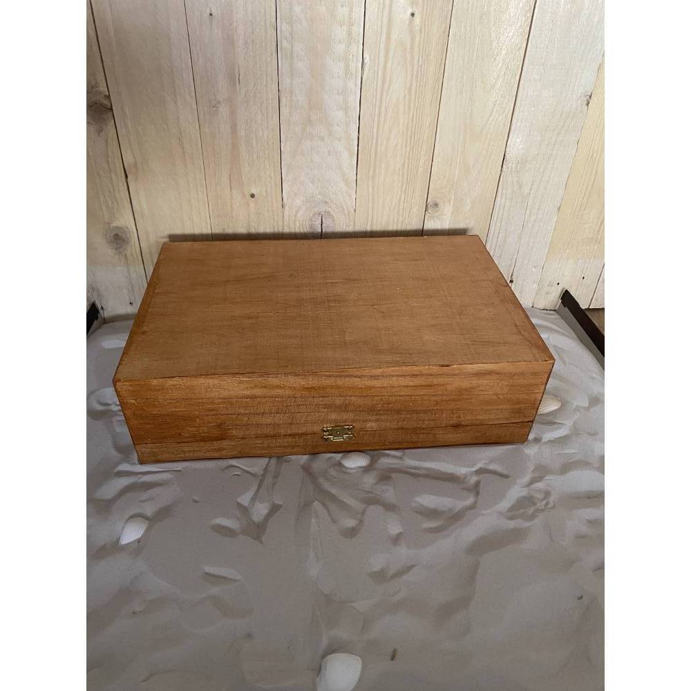 Teebox Holzkstchen Vintage Design  Holzbox mit Scharnieren zur  Aufbewahrung