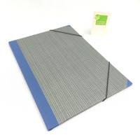Mappe, DIN A4, hellblau, Papier gestreift, Eckspannermappe, Sammelmappe