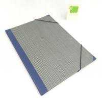 Mappe, DIN A4, dunkelblau, Papier gestreift, Eckspannermappe, Sammelmappe