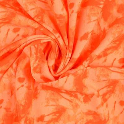Rest: 2m x 1,44m Viskose leichter Frühjahrs-/Sommerstoff Batik orange