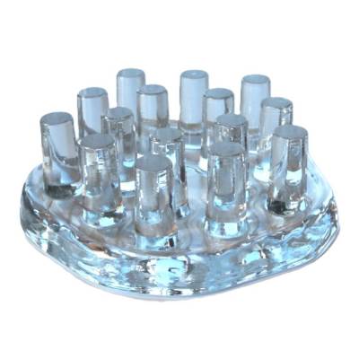 Vintage schwer Glasstövchen Klassisch 70er Massiv Glas Noppen Stövchen Teelichthalter Glaskunst Teewärmer