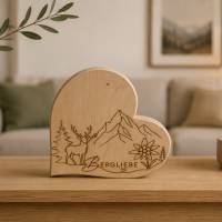 Bergliebe SVG Datei | Alpen Laserdatei mit Hirsch & Edelweiß | PNG PDF Download | Cricut xTool Vorlage