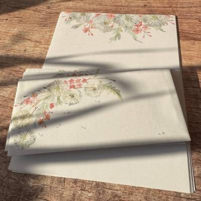 Briefpapier Set Pusteblumen Vergissmeinnicht mit passenden Briefumschlägen • Schreibpapier mit Kuvert • 1 Set