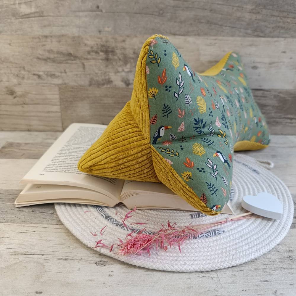 Leseknochen Kissen Nackenkissen Lesekissen ergonomisch Geschenk Leseratte Deko Kissen Sofa Bett handmade