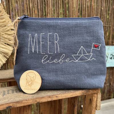 Große Meerliebe Tasche XL // Kosmetiktasche // Kulturbeutel // Schminktasche