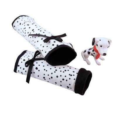 fingerlose Rockabilly Handschuhe |  weißes Jersey schwarz gepunktet | mit oder ohne Schleife