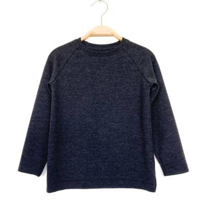 Wollpullover 104/110 antrazith / Upcycling Kinderpullover aus 100% Merinowolle 
