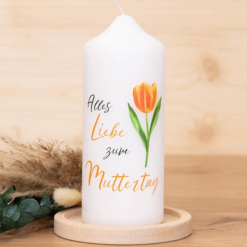 Geschenkkerze zum Muttertag - Tulpe - Alles Liebe zum Muttertag | Geschenk  Muttertag | Muttertagsgeschenk