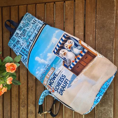 Strand Slingbag Möwen Tasche maritim Crossbody Bag wasserfest Unisex Urlaubtasche Statement Tasche Meer Strandkorb