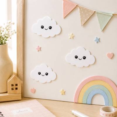 Süße Wolke zum Aufkleben – Deko-Element für Bastelprojekte, Karten, Geschenke & Kinderzimmer
