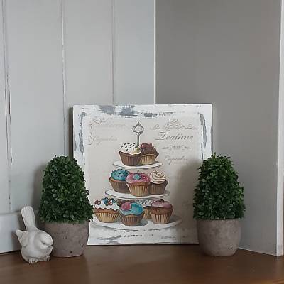 Holzbild Shabby Chic handgemacht 