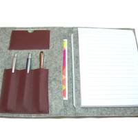 Organizer aus Merino Wollfilz + Leder inkl. Din A5 Block | Farbwahl | individuell, handgemacht