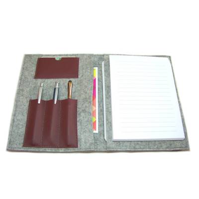 Organizer aus Merino Wollfilz + Leder inkl. Din A5 Block | Farbwahl | individuell, handgemacht