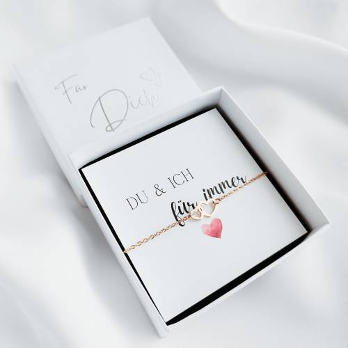Freundschaftsarmband Edelstahl – Schmuckgeschenk für beste Freundin – Armband mit Geschenkkarte & Geschenkbox