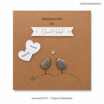 Geschenkkarte Diament Hochzeit, Karte 60.Hochzeitstag, Kieselsteine, Klappkarte, Wunschnamen personalisierbar