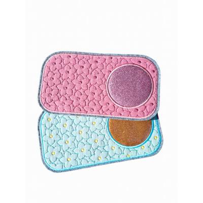 Stickdatei Mug Rug mit Blumenmuster