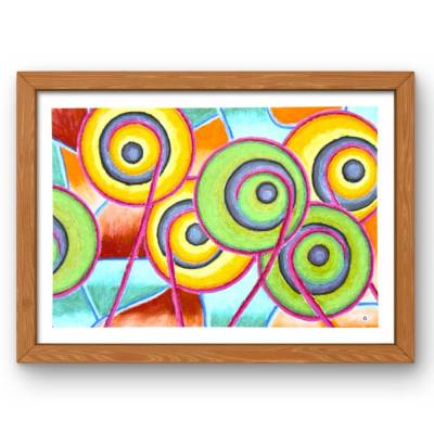 Kunstdruck „Garten II“ – ornamentale Formen im Blumenbeet