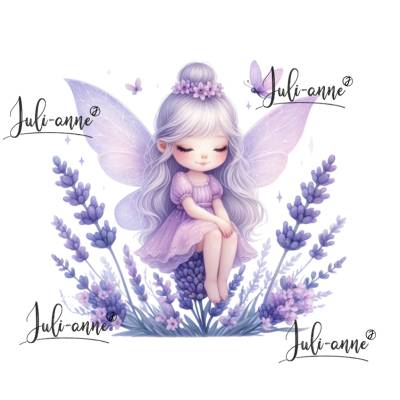 Bügelbild Schmetterling LAVENDEL FEE 1