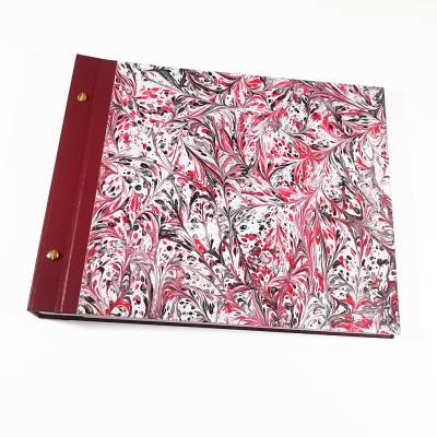 Luxus Fotoalbum Unikat handgefertigt 36x29cm | Marmorpapier & Buckramrücken