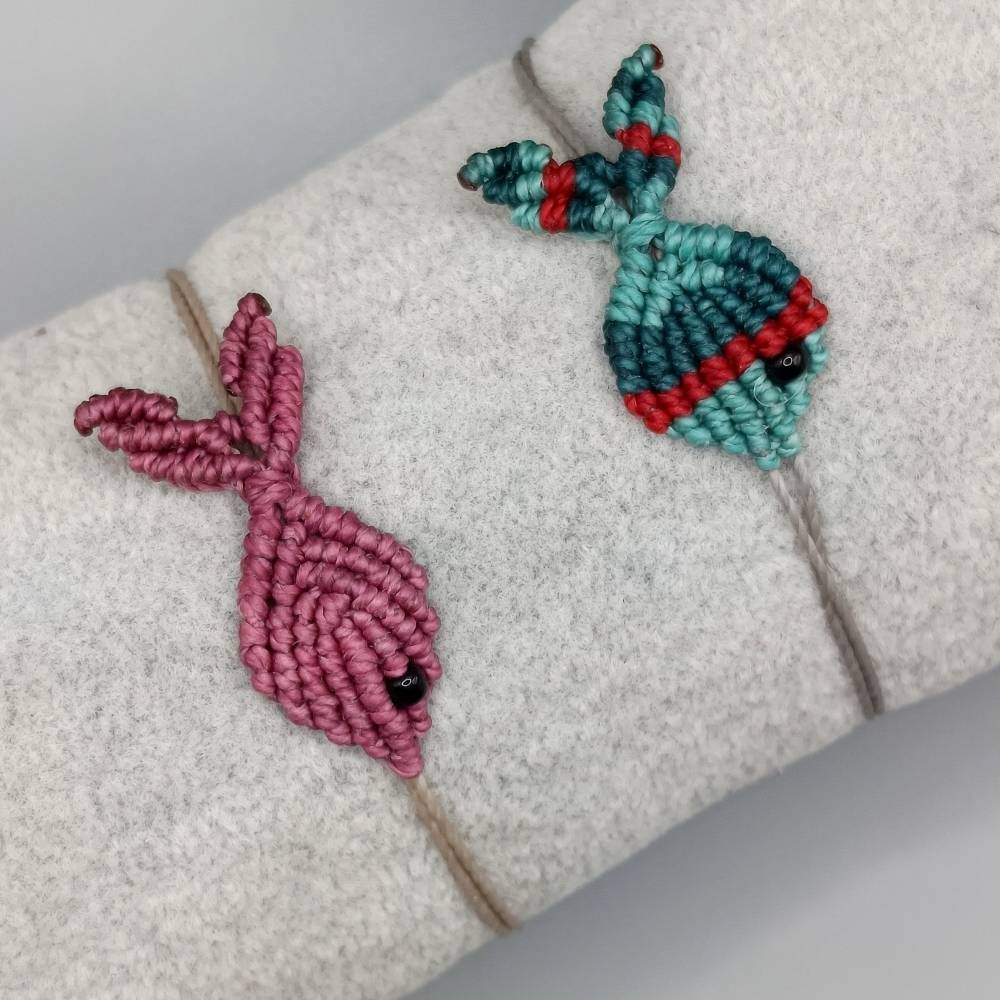 zierliches Makramee Armband Motiv Fisch Bild 1