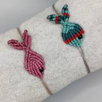 zierliches Makramee Armband Motiv Fisch