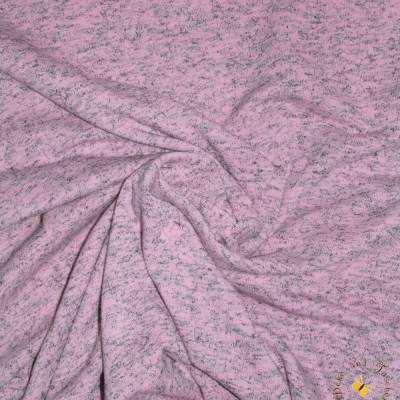 9,90 EUR/m Meterware hochwertiger Baumwoll-Jersey rosa-schwarz melange