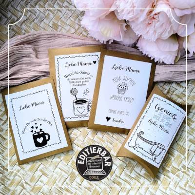 Frauen Geschenk Geburtstag | Dankeschön | Anerkennung | Affirmation Druckvorlagen für eine Mini Geschenkbox