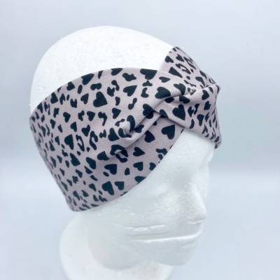 Stirnband, KU 42 - 45cm, Haarband , Bandeau , Baby-Stirnband, Herzen , animal Print