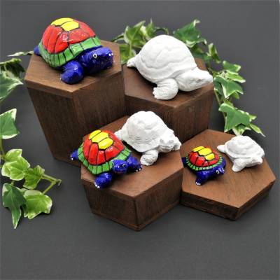 Gips Schildkröte Rohling zum Bemalen | DIY Kreativset Kindergeburtstag & Workshop | 3D Tierfigur Deko selbst gestalten