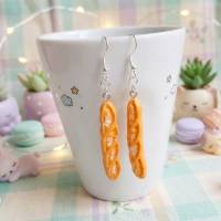 Baguette Stange Brot 3D Ohrhänger – Kawaii Schmuck aus Resin & 925 Silber