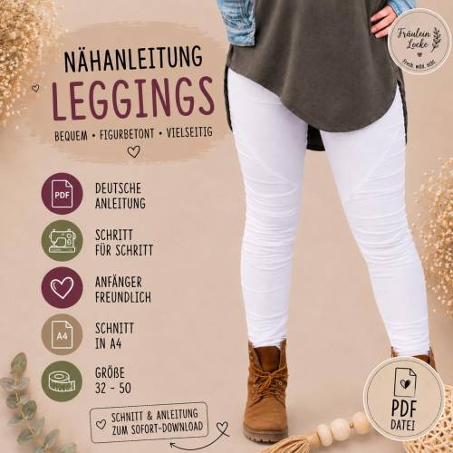 SCHNITTMUSTER Damenleggings | Unterteilung | drei Längen | Schnitt Miss Mixed