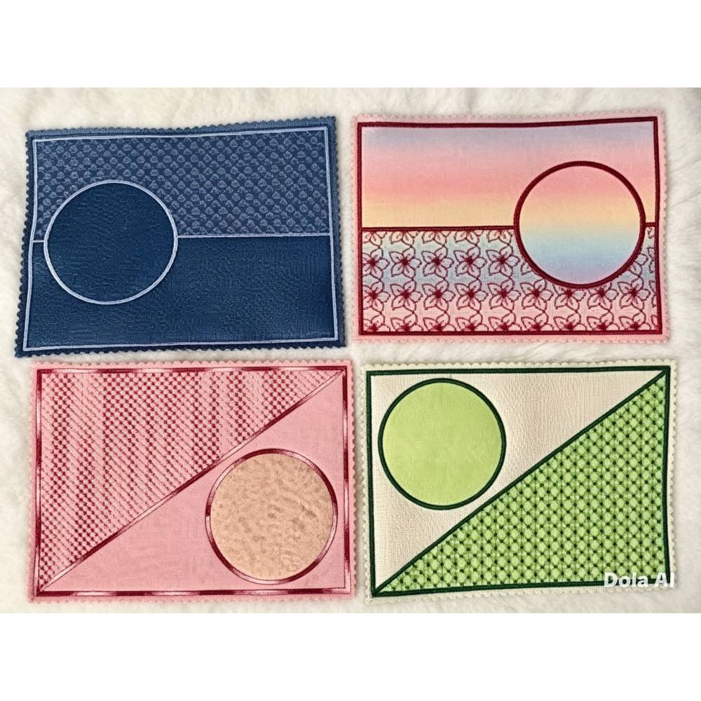 Stickdatei  Mug Rug Untersetzer für Rechts- Linkshänder Set 803 Bild 3
