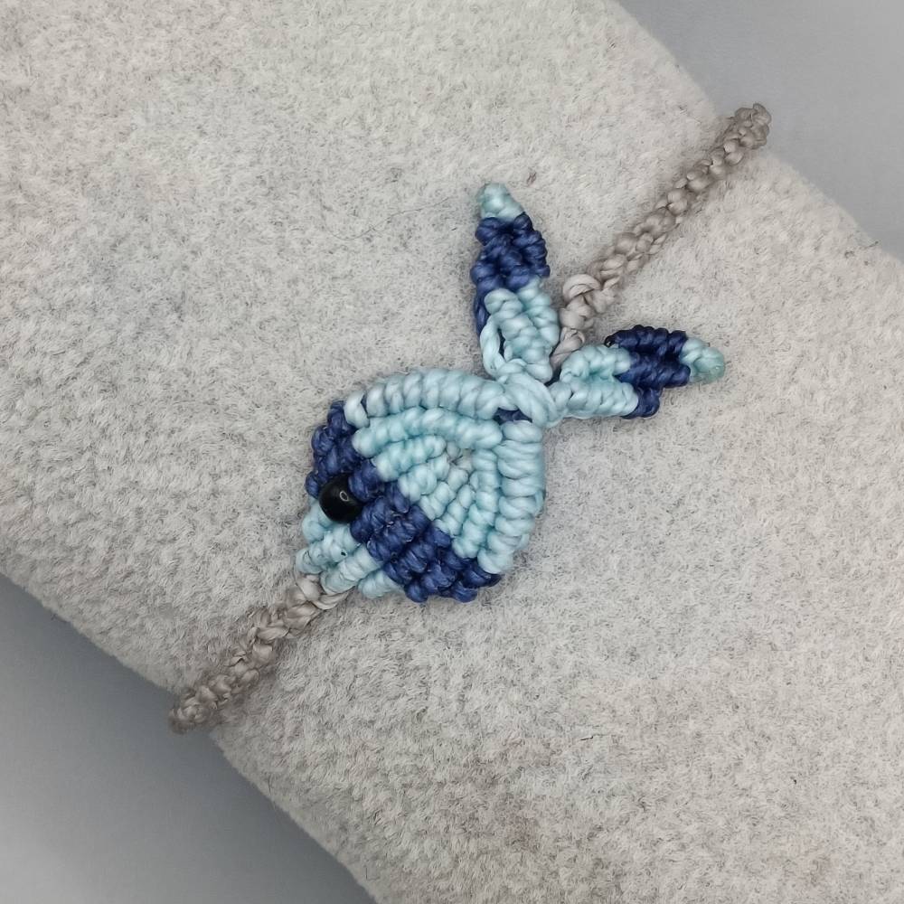 zierliches Makramee Armband Motiv Fisch Bild 1