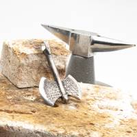 Mittelalterlicher Axt-Ketten Anhänger aus 925er Silber – Wikingerschmuck, Unikat, Geschenkidee für Männer, unisex