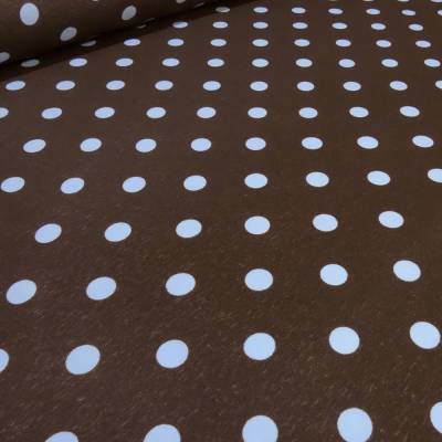 Stoff Alpenfleece Sweatshirtstoff Punkte Pünktchen Design braun hellblau Kleiderstoff Hoodiestoff Kinderstoff​