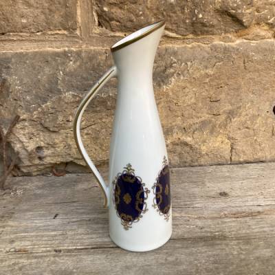 Vase Henkelvase 21 cm Echt Kobalt Golddekor Volkstedt 1762 Porzellan DDR