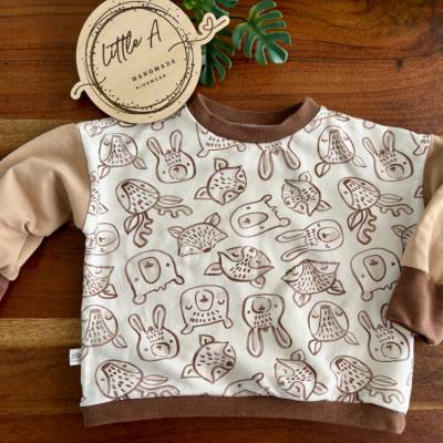 Pullover Oversized Waldtiere 74/80 und 104