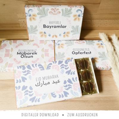 Toffifee-Banderole zum Opferfest | Eid Mubarak Printable Candy Wrapper | Kurban Bayramı Geschenk DIY | Eid al-Adha Toffi