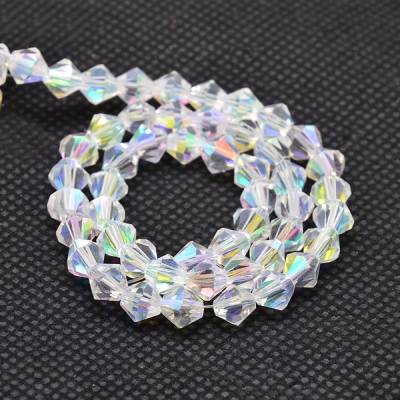 50 Stück Bicone 3.5*3 mm crystal AB B2-1038