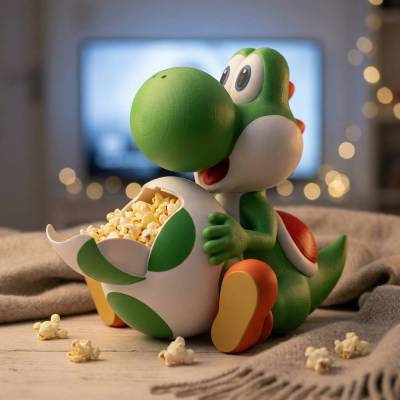 Yoshi Popcorn Eimer Gaming Snack Box mit Geheimfach – lustige Filmabend Geschenkidee | Farbvarianten